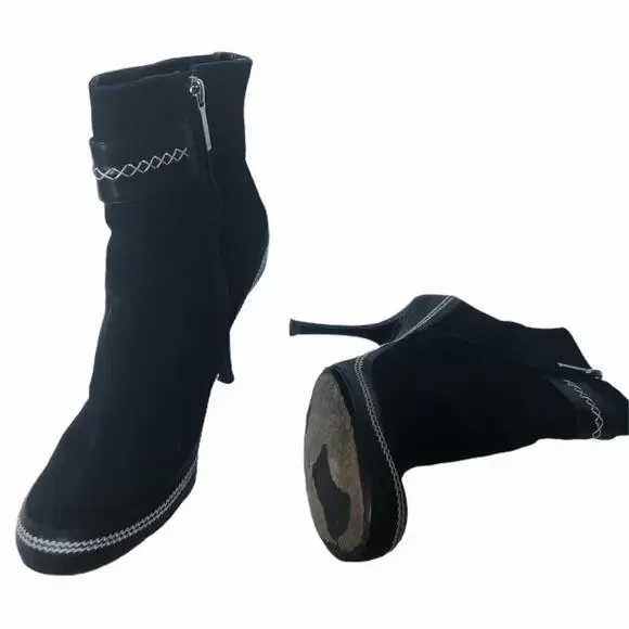 Christian Dior CD Suede Ankle Booties Black 37.5